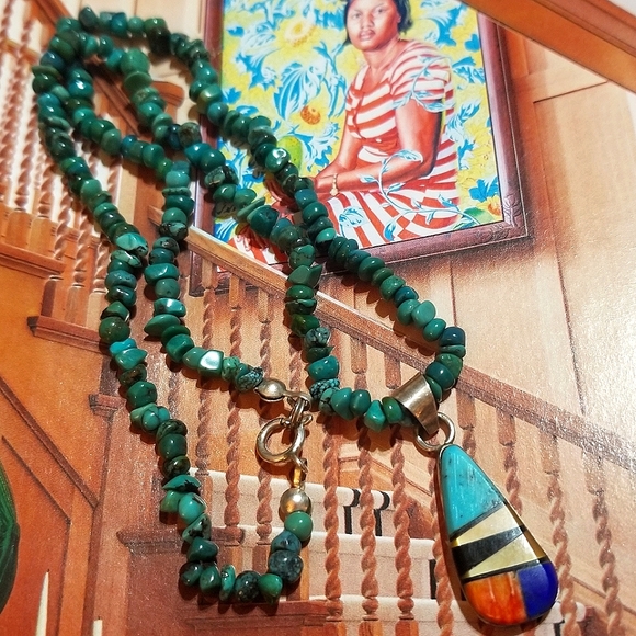 GILBERT DAMON VTG Navajo Artist signed Necklace - Picture 6 of 6